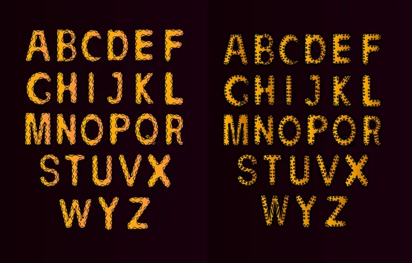 Ilustración vectorial de letras de alfabeto rizado . — Vector de stock