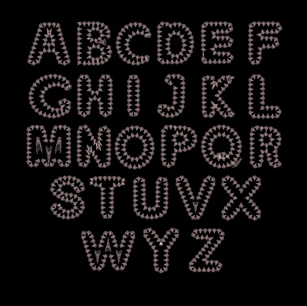Alfabeto Conjunto de letras del alfabeto rizado . — Vector de stock