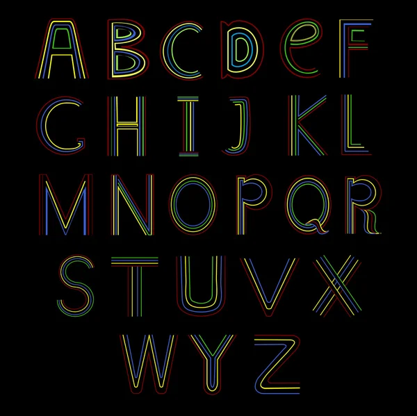 Набір алфавітів. Векторні ілюстрації алфавітних літер . — стоковий вектор