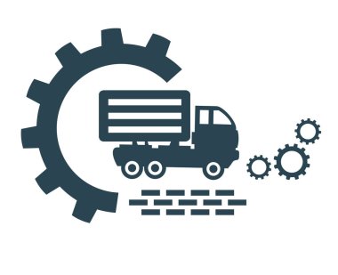 Bir logonun vektör illüstrasyonu, kamyon simgesi.