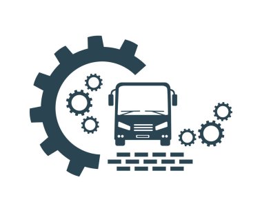 Logonun vektör illüstrasyonu, bus simgesi.