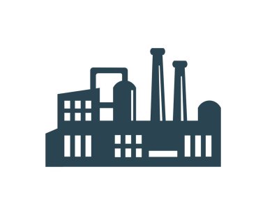 Vektör ikonu, fabrika logosu, fabrika logosu. Sanayi Tesisi.