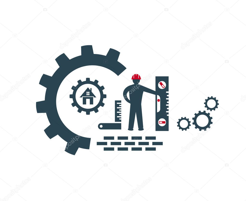 Vector icons, logo for repair and installation and construction work.