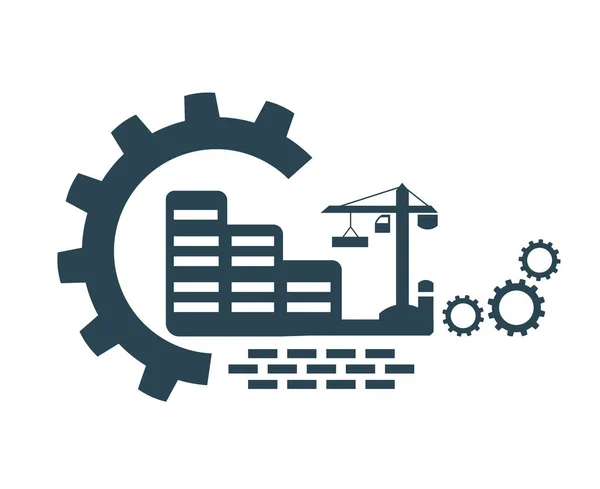 Ilustración Vectorial Logotipo Icono Dispositivo Elevación Gancho Para Trabajos Construcción — Vector de stock