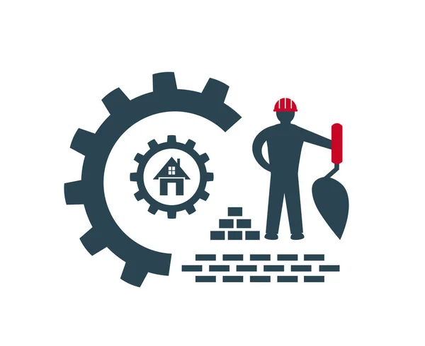 Ilustração Vetor Logotipo Ícone Para Trabalhos Industriais Construção Reparação — Vetor de Stock