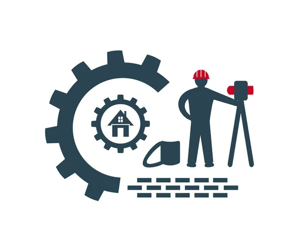 Ilustração Vetor Logotipo Ícone Para Trabalhos Industriais Construção Reparação —  Vetores de Stock