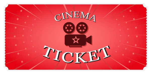 Illustrazione Vettoriale Biglietto Rosso Film — Vettoriale Stock