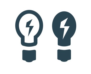Vektör illüstrasyon, logo, ampul ikonu. Elektrik..