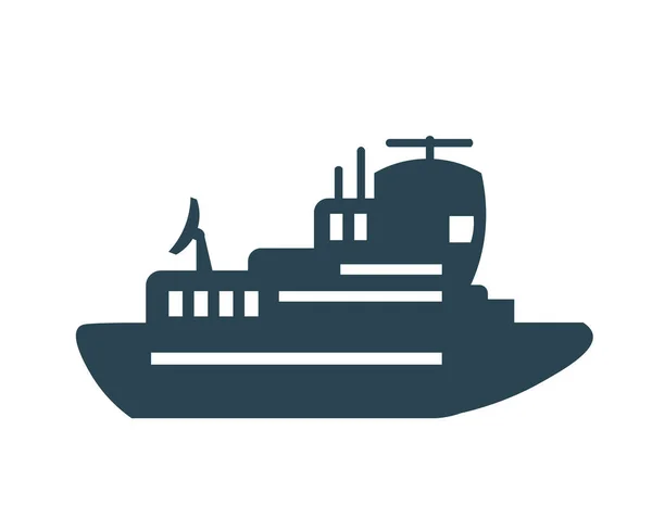 Vektor Illustration Symbol Logo Boot Schoner Schiff Wasserverkehr — Stockvektor