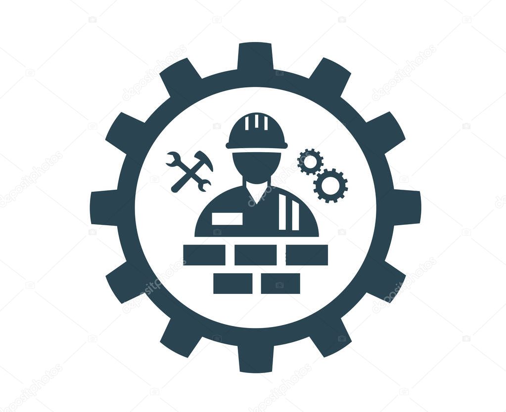 Vector illustration icon for repair, installation and maintenance and construction work.