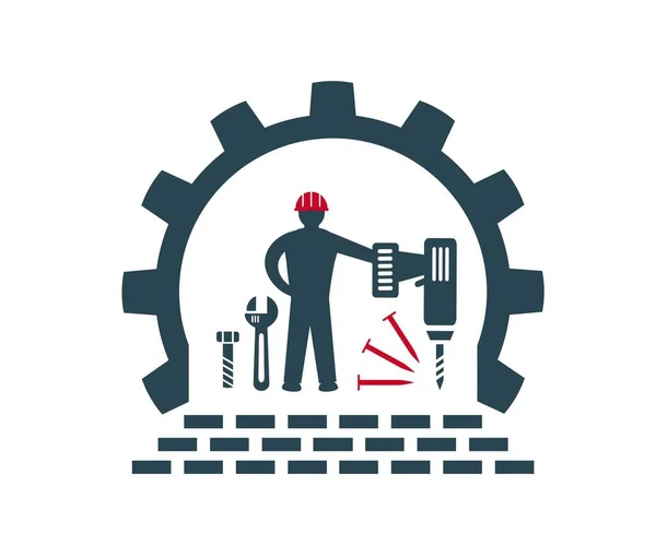 Icono Ilustración Vectorial Para Trabajos Reparación Instalación Mantenimiento Construcción — Vector de stock