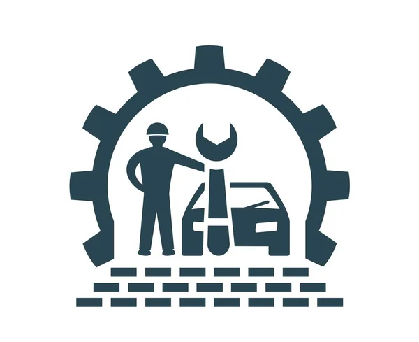 ベクトルアイコン 車の修理やメンテナンスやその他の修復作業のためのロゴ レンタカーサービス — ストックベクタ