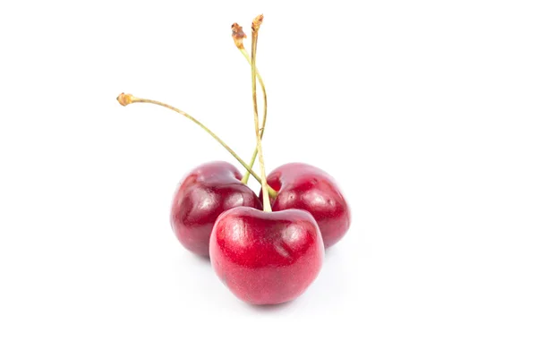 Свіжі вишневі фрукти на білому тлі — стокове фото