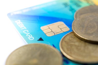 çipli kart bankamatik kartı ile para üzerinde kapatın