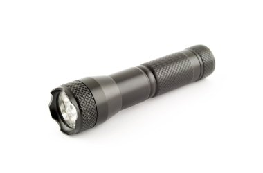black LED torch on white