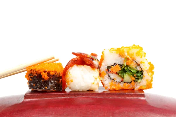 Sushi su bianco — Foto Stock