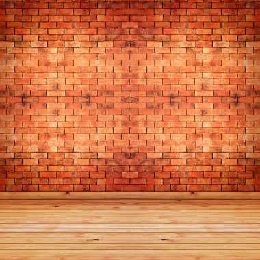 Tuğla duvarlı eski bir iç mekan