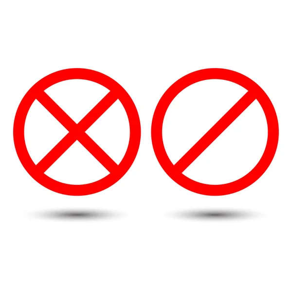 Red not allowed sign and red prohibited sign — Stock Vector