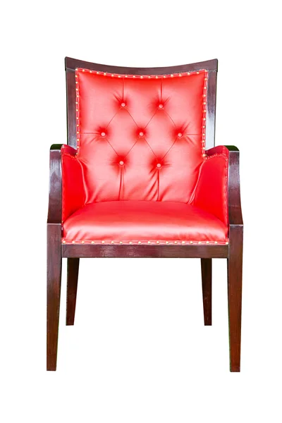 Sillón clásico rojo vintage aislado en blanco . — Foto de Stock