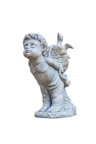 Winged angel statue isolated on white background. — Stock Photo, Image