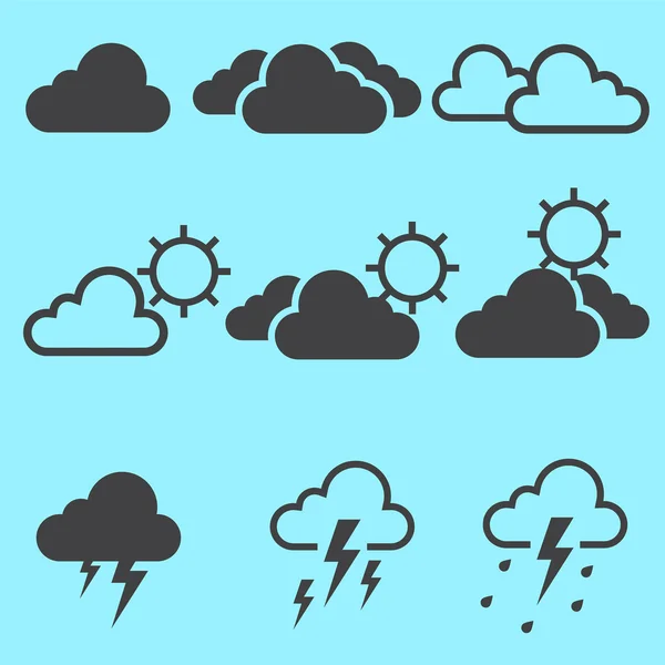 Cloud icons set — Stock Vector