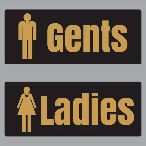 Manliga och kvinnliga toalett skylt — Stock vektor