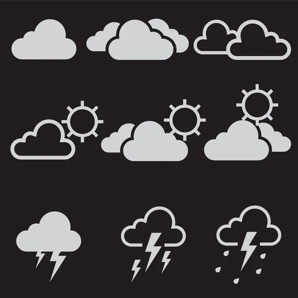 Cloud icons set — Stock Vector