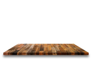 Beyaz arka plan üzerinde eski ahşap raf.