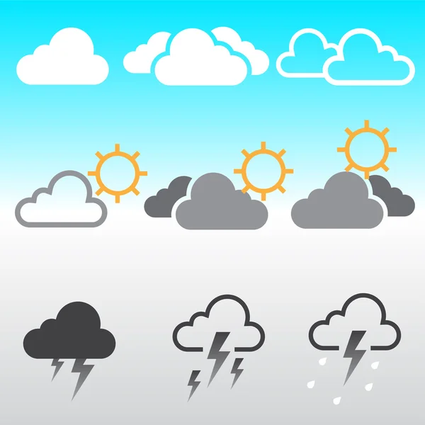 Cloud icons set — Stock Vector