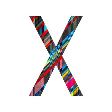 Vintage renkli ahşap doku ile İngilizce alfabe.