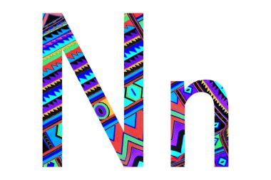 Kumaş dokulu İngilizce alfabe.