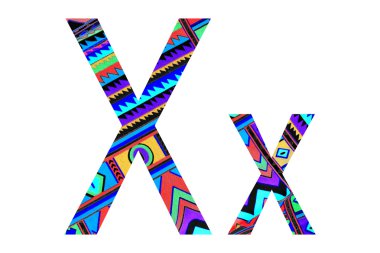 Kumaş dokulu İngilizce alfabe.