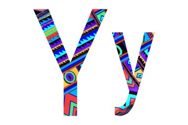 Kumaş dokulu İngilizce alfabe.