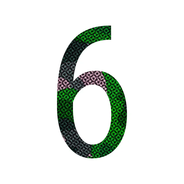 Número 6 (seis) alfabeto — Fotografia de Stock