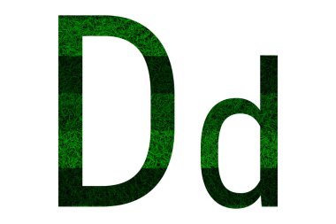 Yeşil çim dokusu ile İngilizce alfabe.