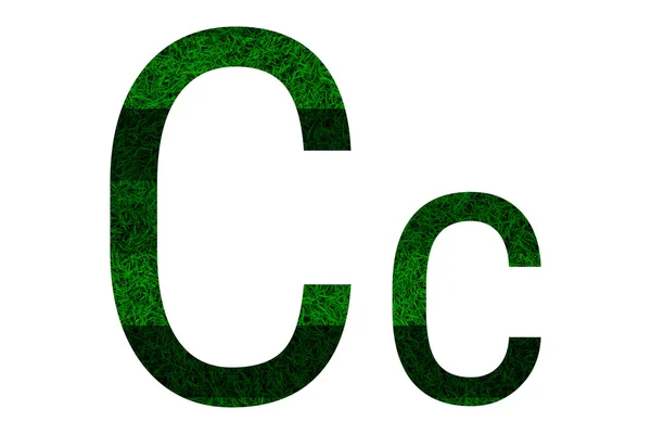 英语字母表与绿草的纹理. — 图库照片