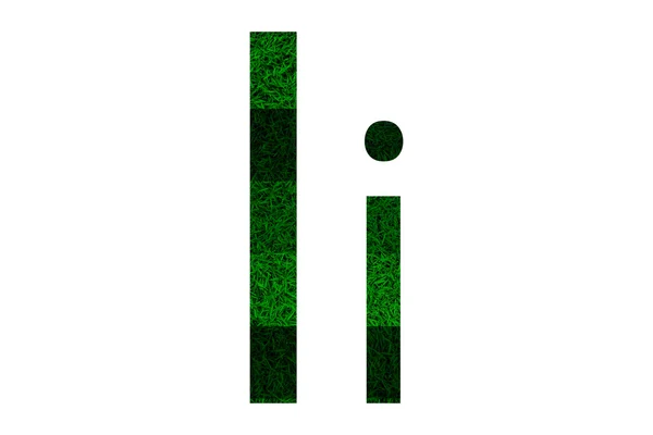 Engels alfabet met groen gras textuur. — Stockfoto