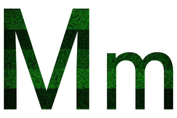 Alfabet englezesc cu textura de iarba verde . — Fotografie, imagine de stoc