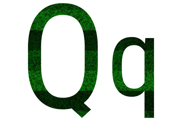 English alphabet with green grass texture. — Stock Photo, Image