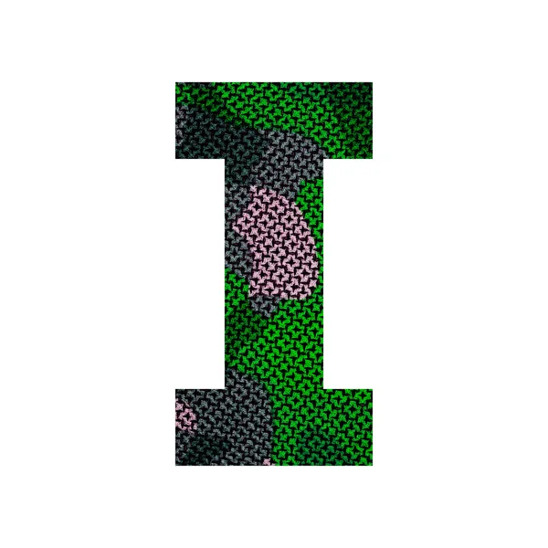 Αγγλικό αλφάβητο με πράσινο ύφασμα υφή. — Φωτογραφία Αρχείου