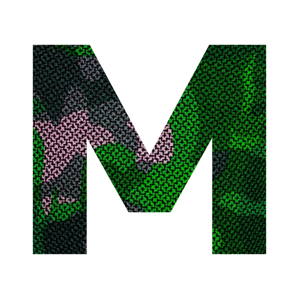 Английский алфавит с зеленой текстурой ткани . — стоковое фото