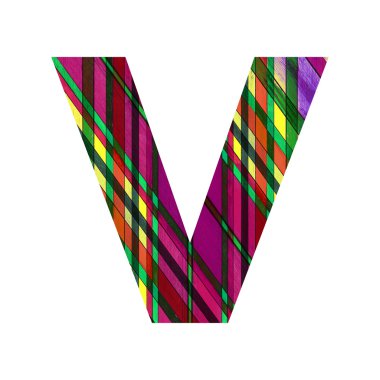 Vintage renkli ahşap doku ile İngilizce alfabe.