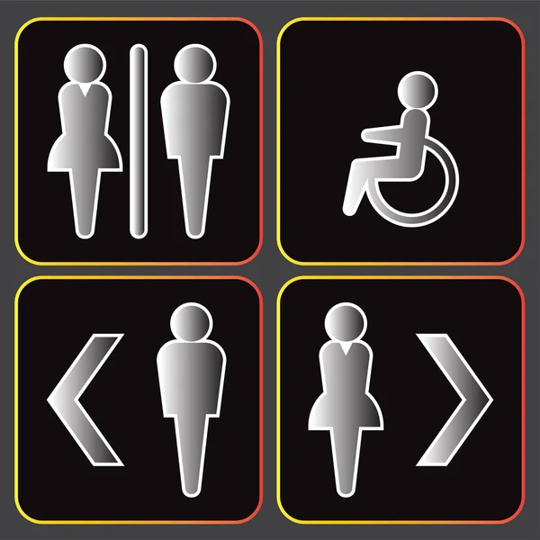 Toiletten-Symbole gesetzt — Stockvektor