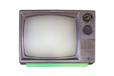 Beyaz üzerine eski televition