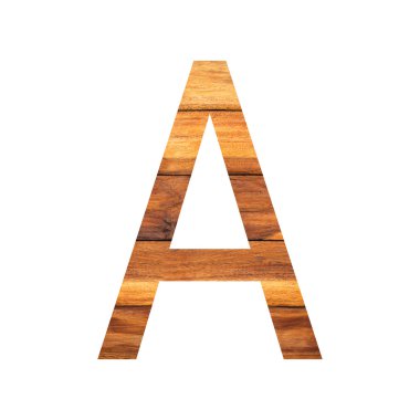 Eski ahşap doku ile İngilizce alfabe.