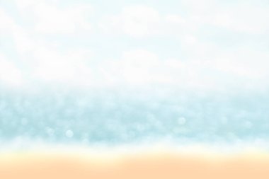 Yazın soyut Bokeh mavi denizi ve plaj geçmişi.