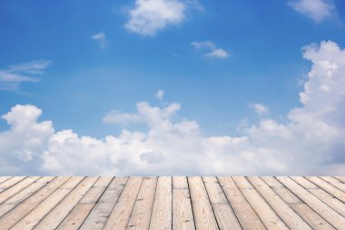 ahşap zemin ile güzel gökyüzü