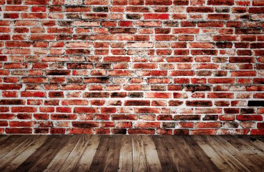 Eski model tuğla duvarın arka planı