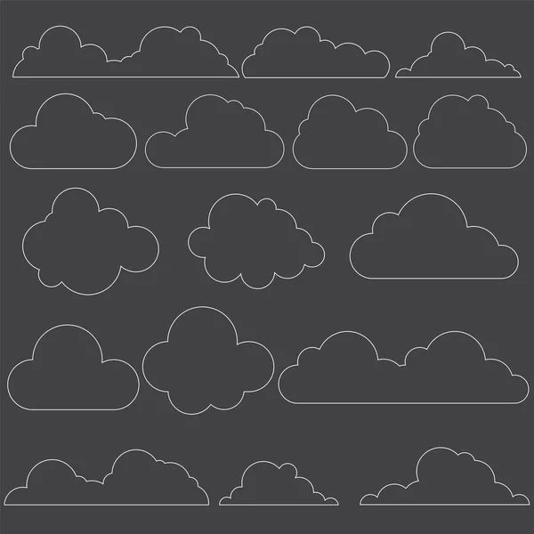 220715 Cloud icon set — Stock Vector