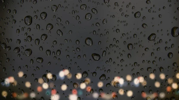 Droppar regn på glas. — Stockfoto